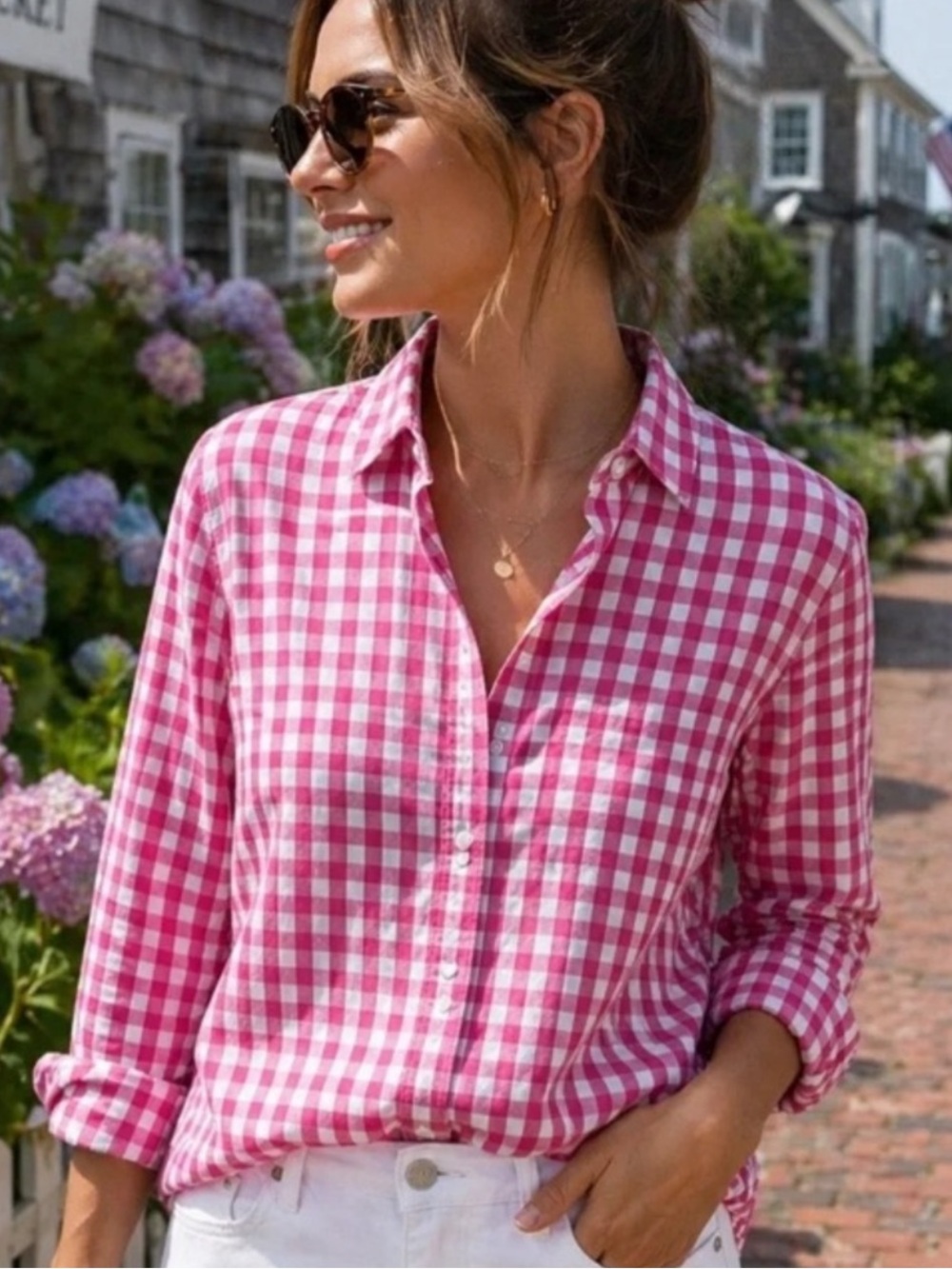 J.Crew Preppy Cotton Gingham Button Down Shirt Size XXS